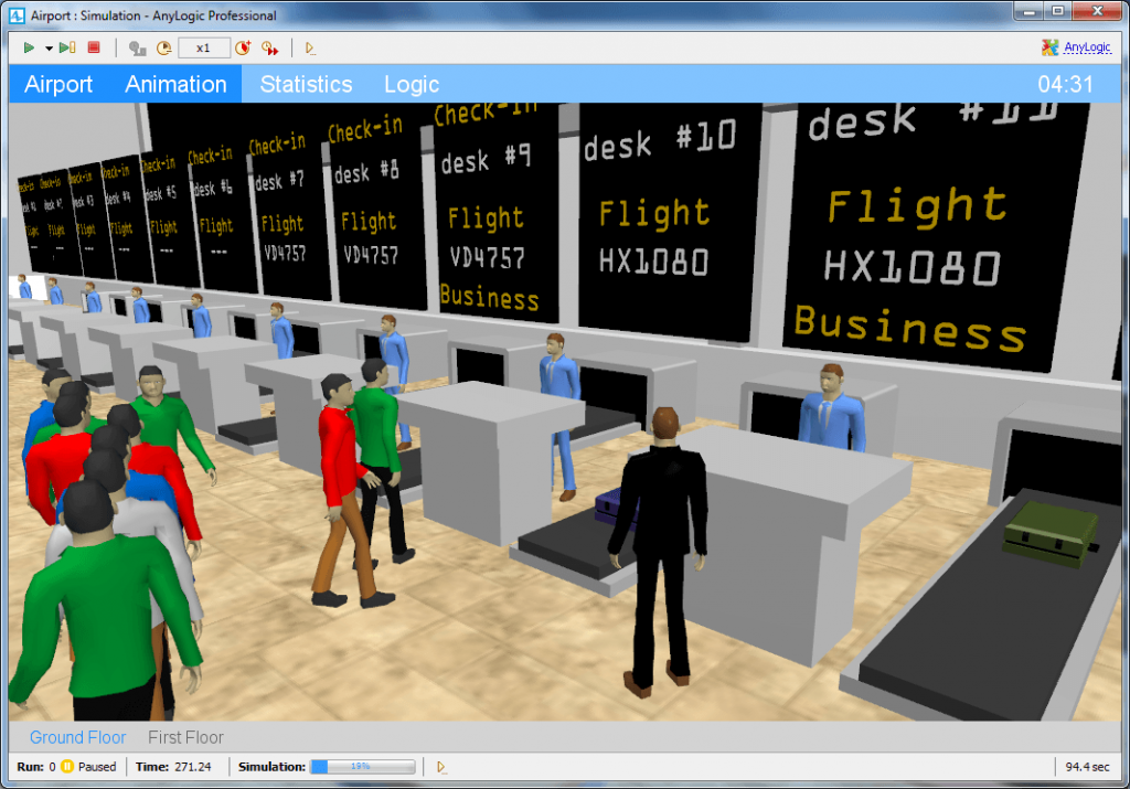 Personenstromsimulation AnyLogic - SimPlan AG