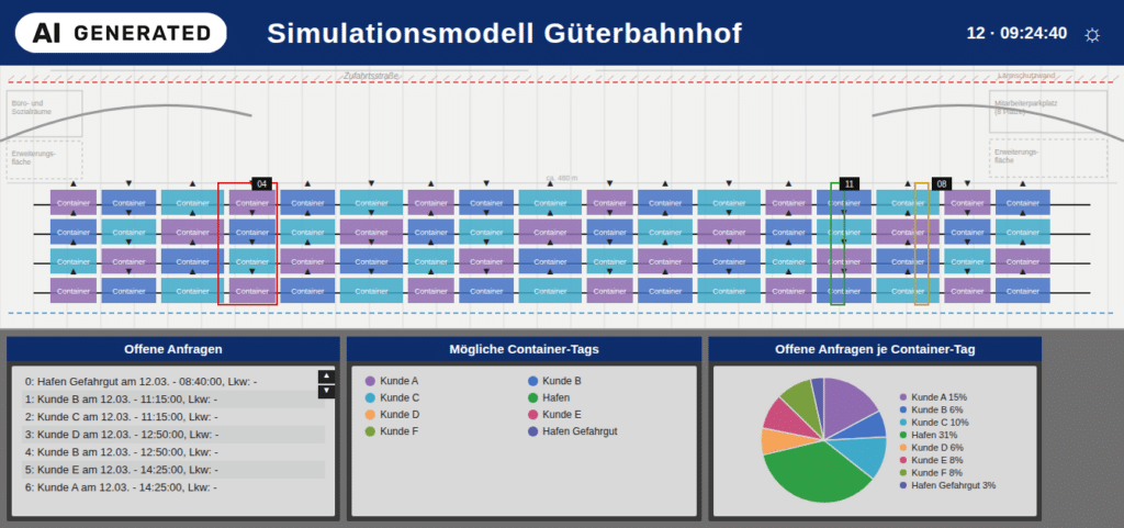 Symbolbild: Dashboard Mockup Gueterbahnhof